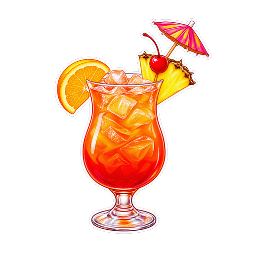 Cayman Rum Punch sticker illustration