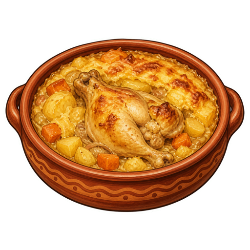 Cazuela de Gallina sticker illustration