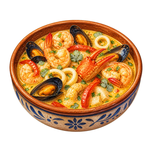 Cazuela de Mariscos sticker illustration