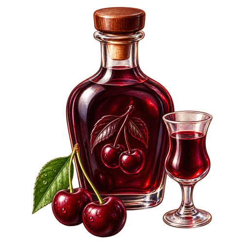 Cherry Liqueur sticker illustration