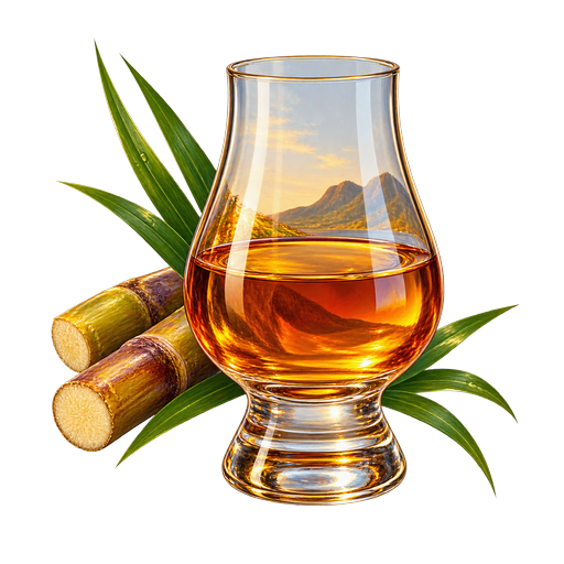 Chamarel Rum sticker illustration