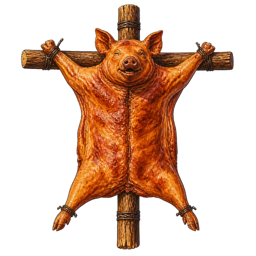 Chancho a la Cruz sticker illustration