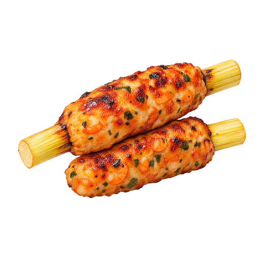 Chạo tôm (Sugar Cane Shrimp) sticker illustration