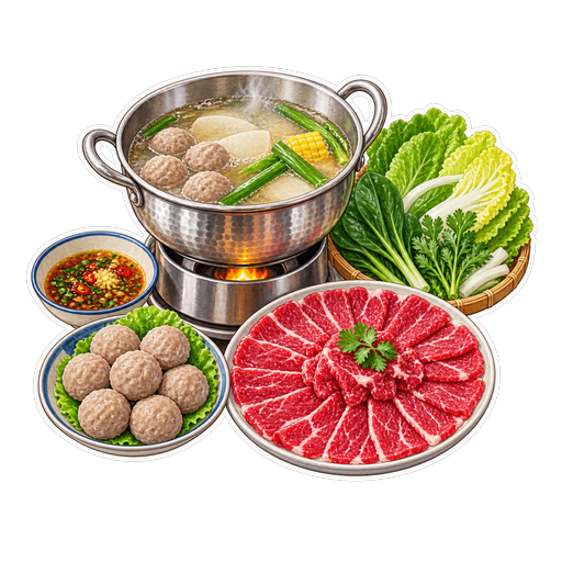 Teochew Beef Hot Pot sticker illustration