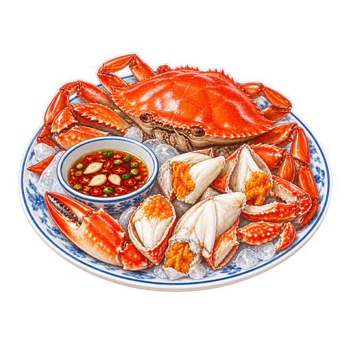 Teochew Cold Crab sticker illustration