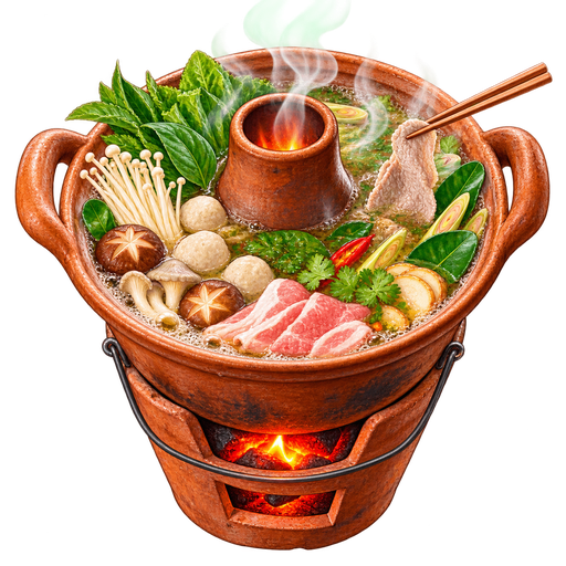 Chim chum (Thai Meat Hotpot with Galangal and Lemongrass) sticker illustration