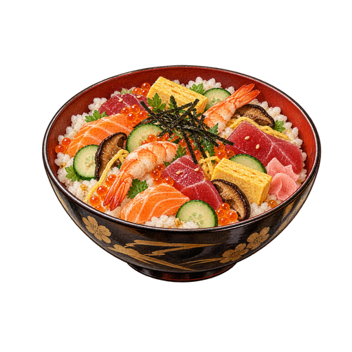 Chirashizushi sticker illustration