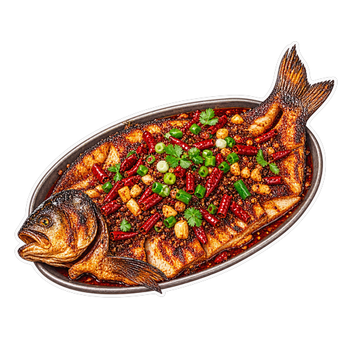 Chongqing Grilled Fish sticker illustration