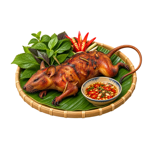 Chuột đồng quay lu (Rice Field Mouse Roasted in a Vase) sticker illustration