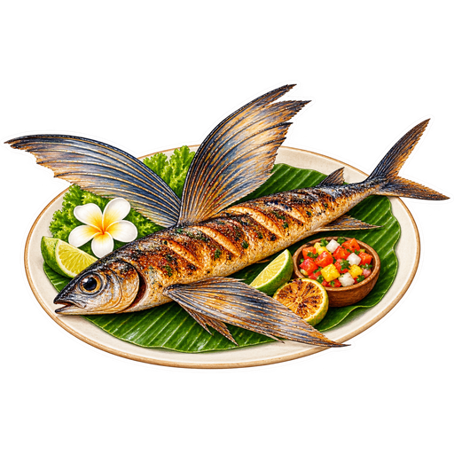 Cook Islands Flying Fish sticker illustration