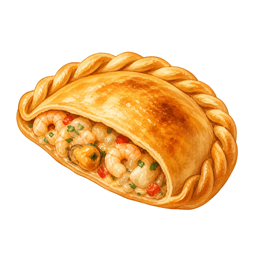 Seafood Empanada sticker illustration