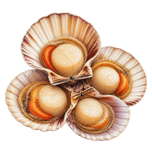 Scallops sticker illustration