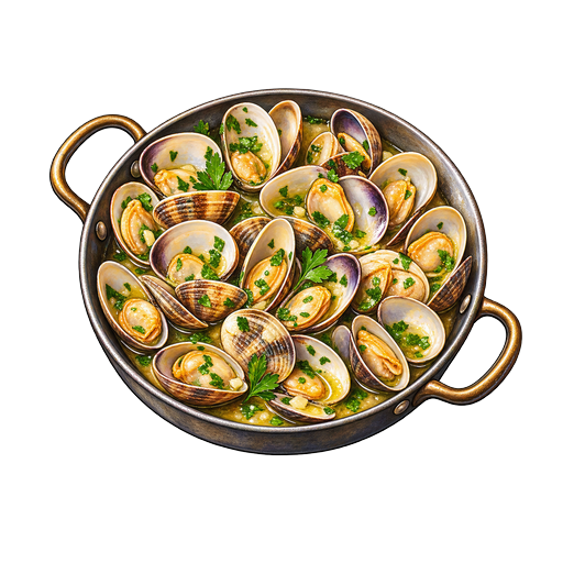 Cloïsses amb vi blanc (Clams in White Wine) sticker illustration