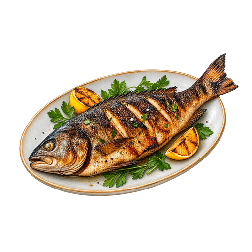 Grilled Fish sticker illustration