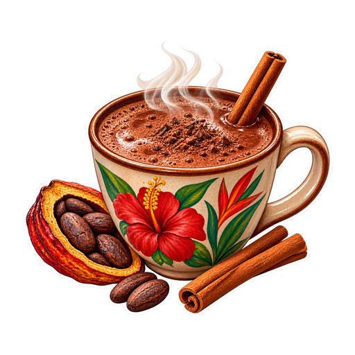 Cocoa Tea sticker illustration
