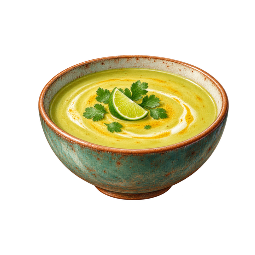 Curried Coconut and Lime Gourd Soup sticker illustration