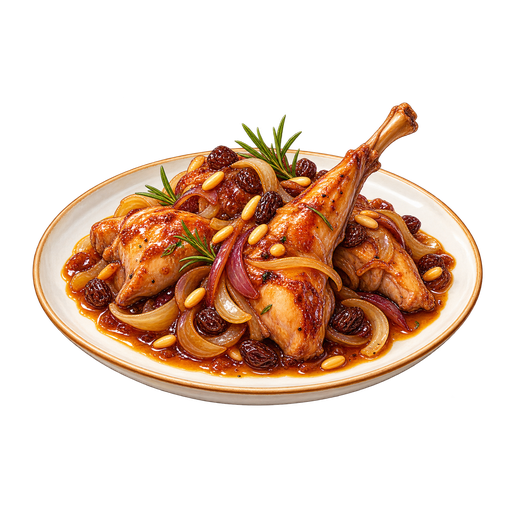 Coniglio in agrodolce sticker illustration