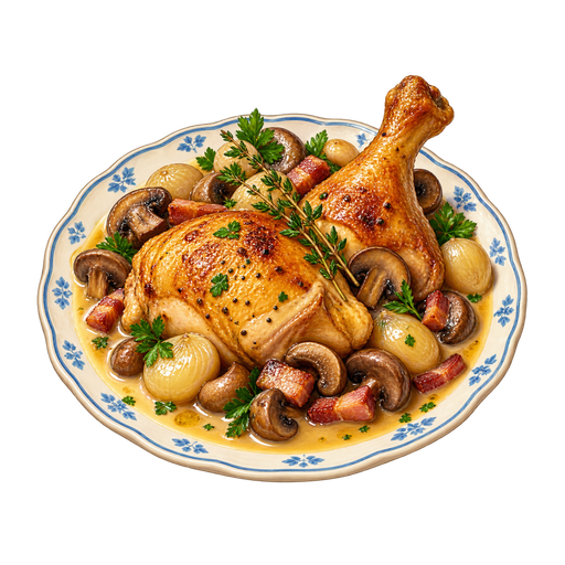 Coq au Riesling sticker illustration