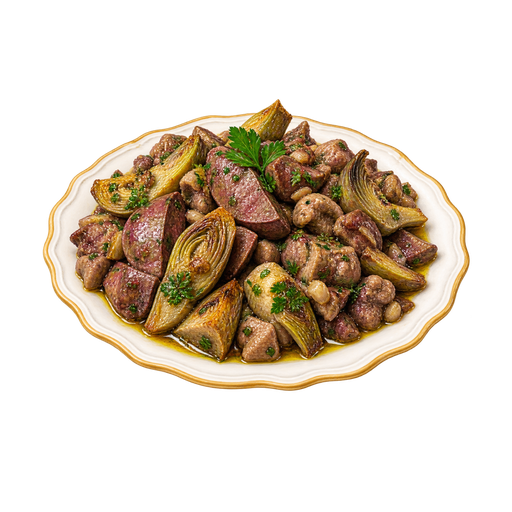 Coratella con carciofi sticker illustration