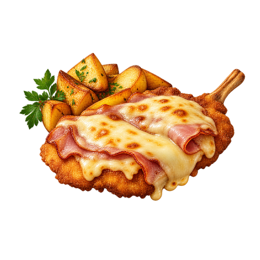 Costoletta alla valdostana sticker illustration