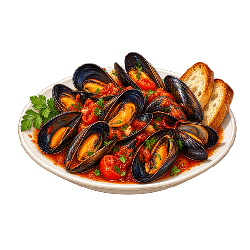 Cozze alla Tarantina sticker illustration