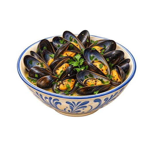 Cozze impepata sticker illustration