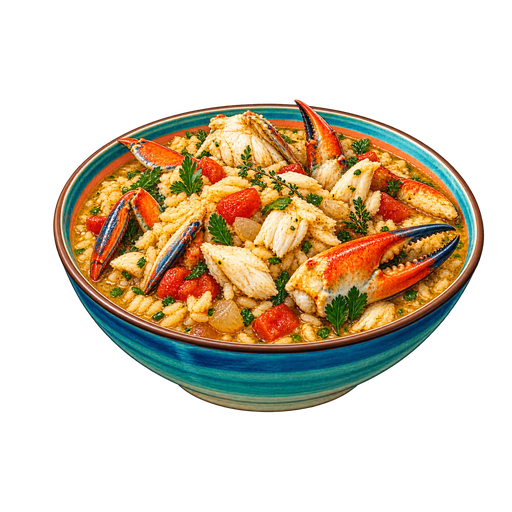 Crab and Rice sticker illustration