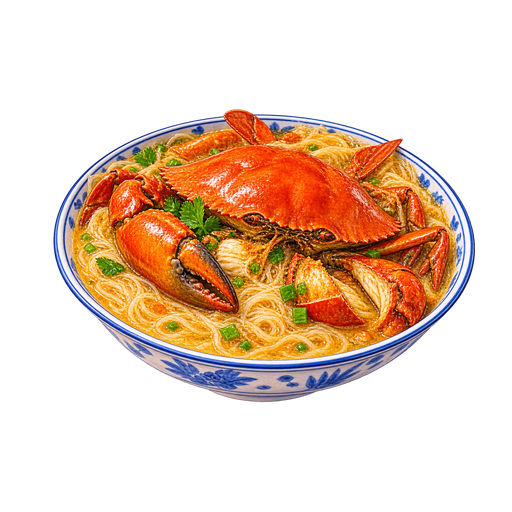 Crab Bee Hoon sticker illustration