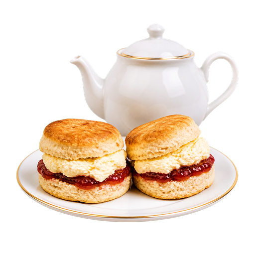 Cream Tea sticker illustration