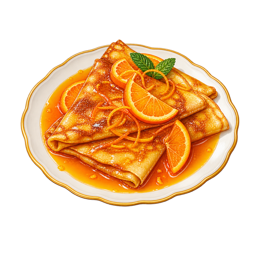 Crepes Suzette sticker illustration