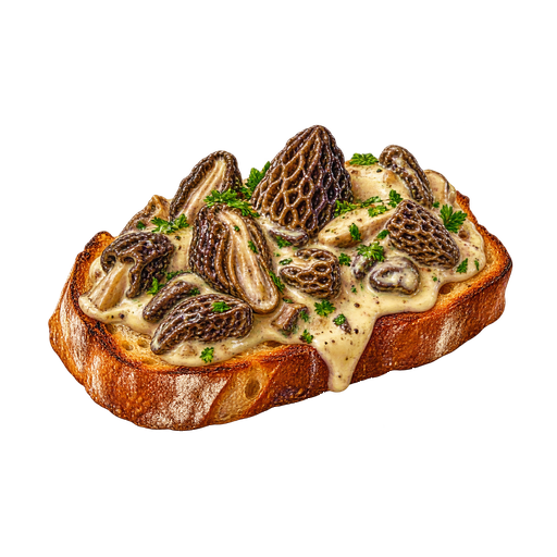 Croûte aux morilles sticker illustration