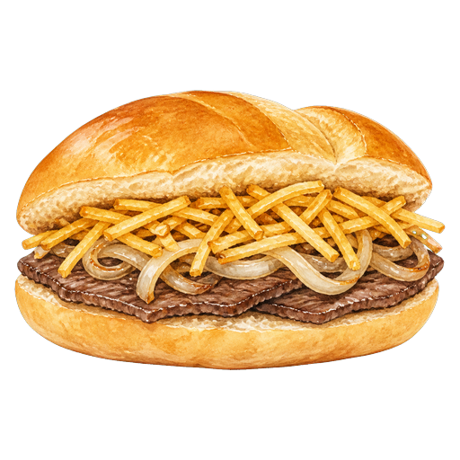 Pan con Bistec sticker illustration