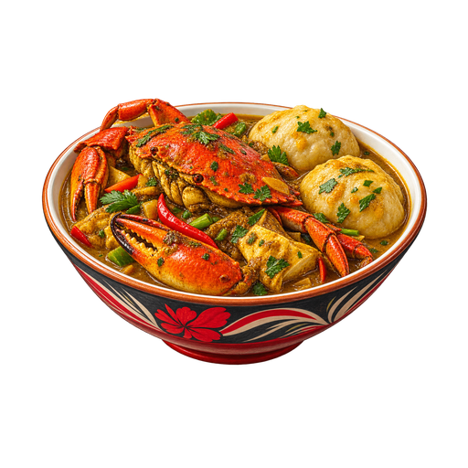 Curried Crab and Dumplings sticker illustration