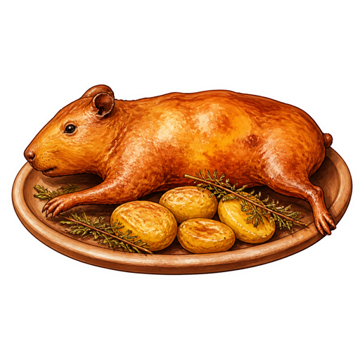Cuy Asado (Roast Guinea Pig) sticker illustration