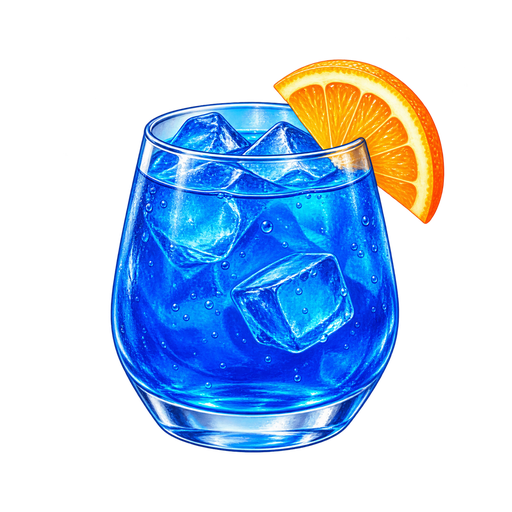 Blue Curaçao sticker illustration