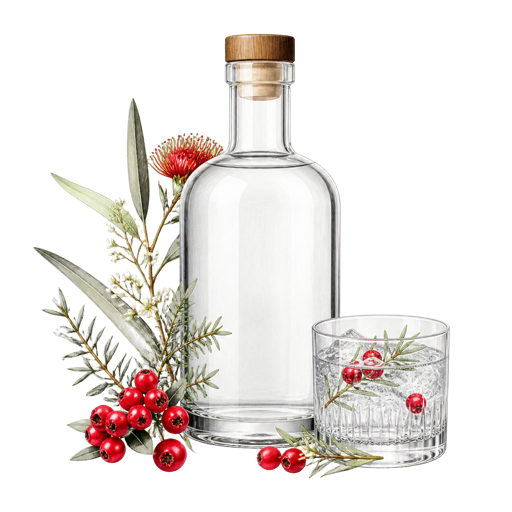 Darwin's Botanicals Gin sticker illustration