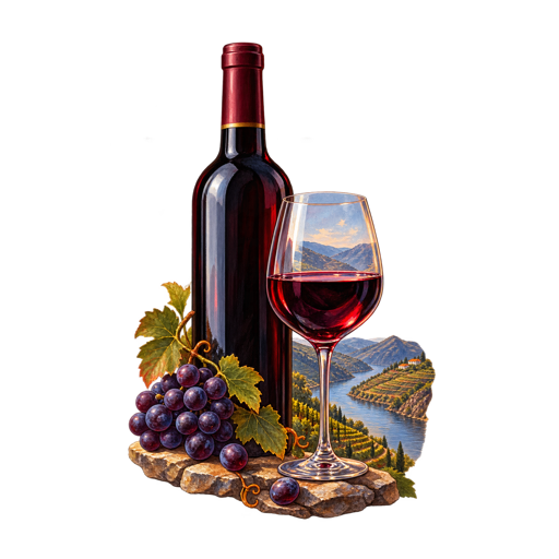 Douro Wine sticker illustration