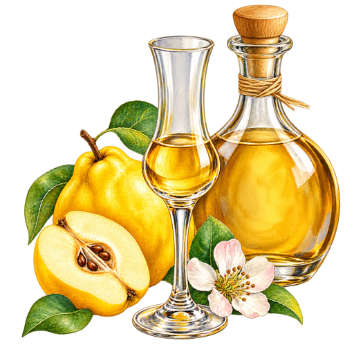 Quince Brandy sticker illustration