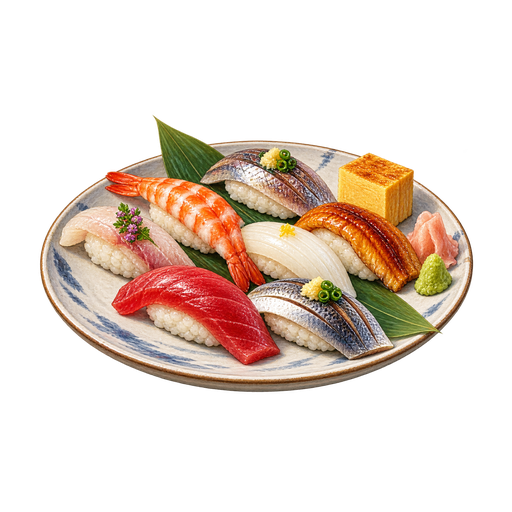 Edomae Sushi sticker illustration