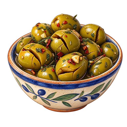Cracked Green Olives sticker illustration