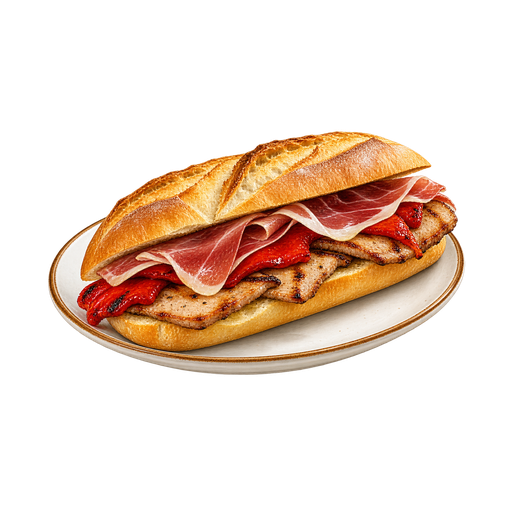 Serranito Sandwich sticker illustration