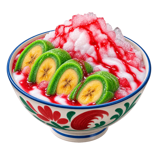 Es pisang ijo sticker illustration