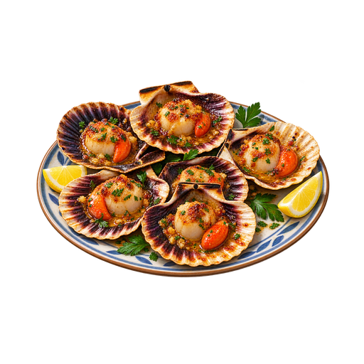 Scallops in the Shell sticker illustration