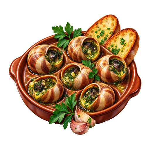 Escargots à la provençale sticker illustration