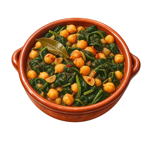 Andalusian Spinach with Chickpeas sticker illustration