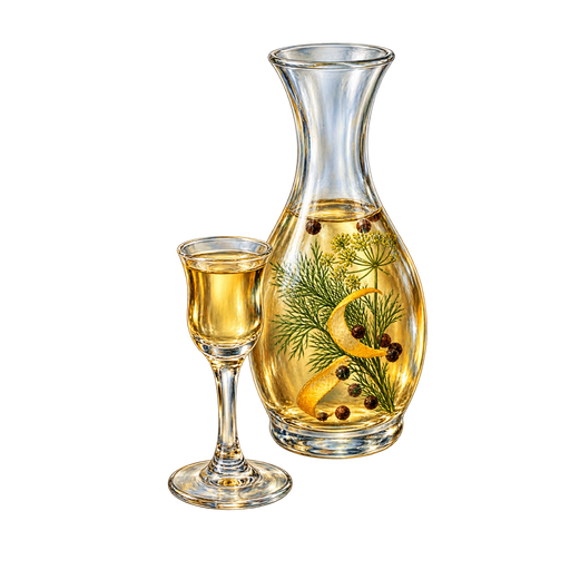 Faroese Aquavit sticker illustration