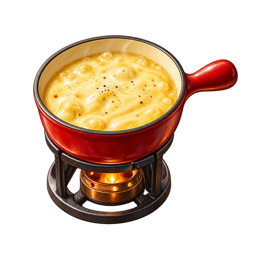 Fondue genevoise sticker illustration