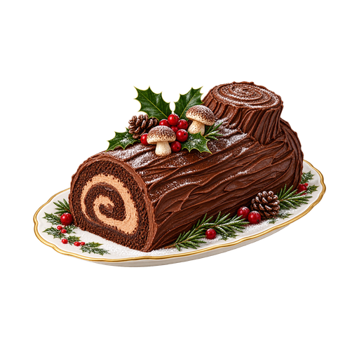 Yule Log sticker illustration