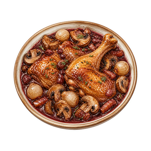 Coq au Vin sticker illustration