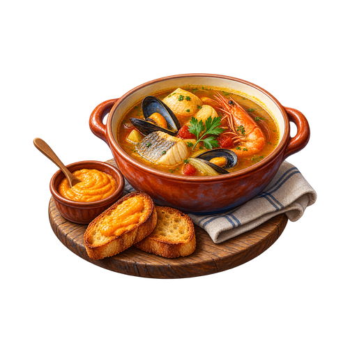 Fish Soup with Rouille sticker illustration